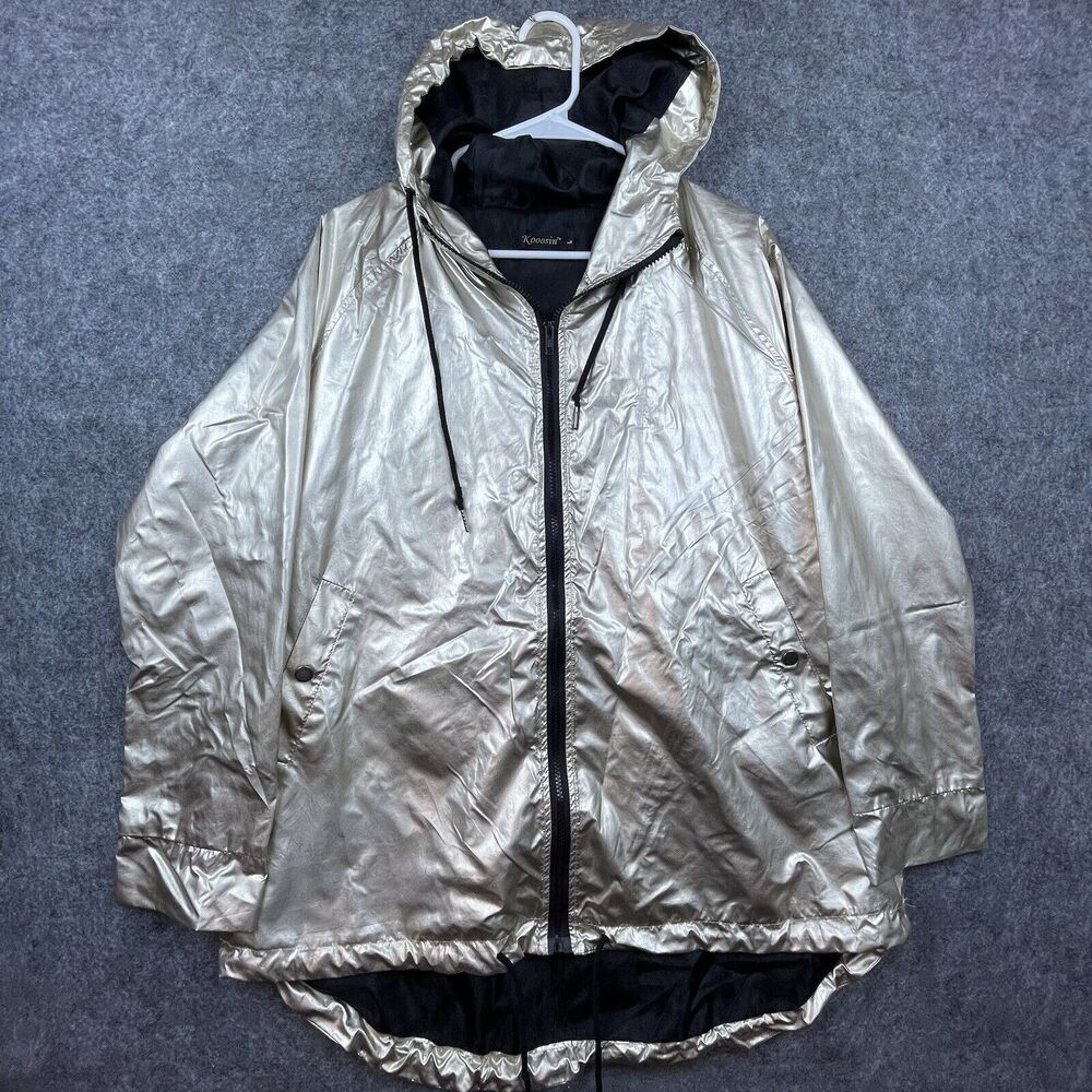 Kooosin Jacket Womens Large Gold Metallic Oversized Disco Futuristic‎ Festival